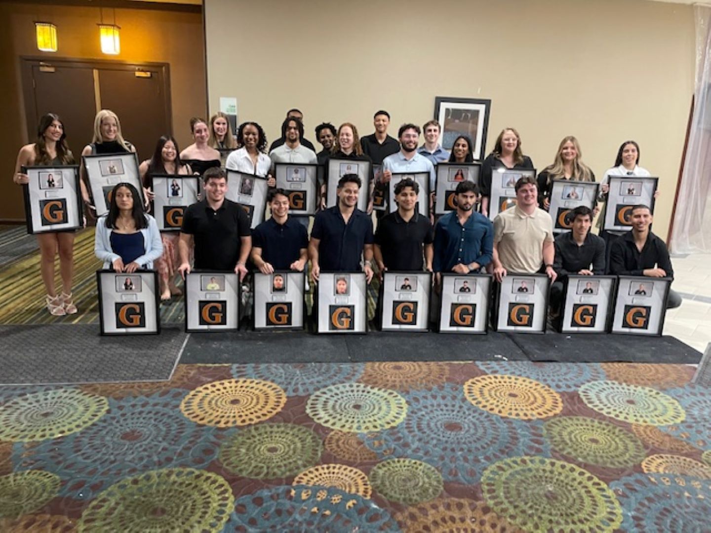 GovState Seniors Pictured Following Thursday, April 24 Athletics Banquet at the Convention Center, Matteson.
