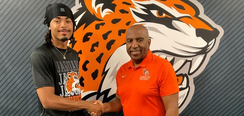 Cam Anderson with GovState Head Coach Tony Bates on signing day last week.