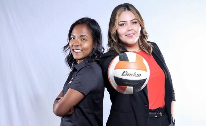 Men's Volleyball Staff - Gabriela Barbosa (left) and Head Men's and Women's Volleyball Coach Jessica Reyes.