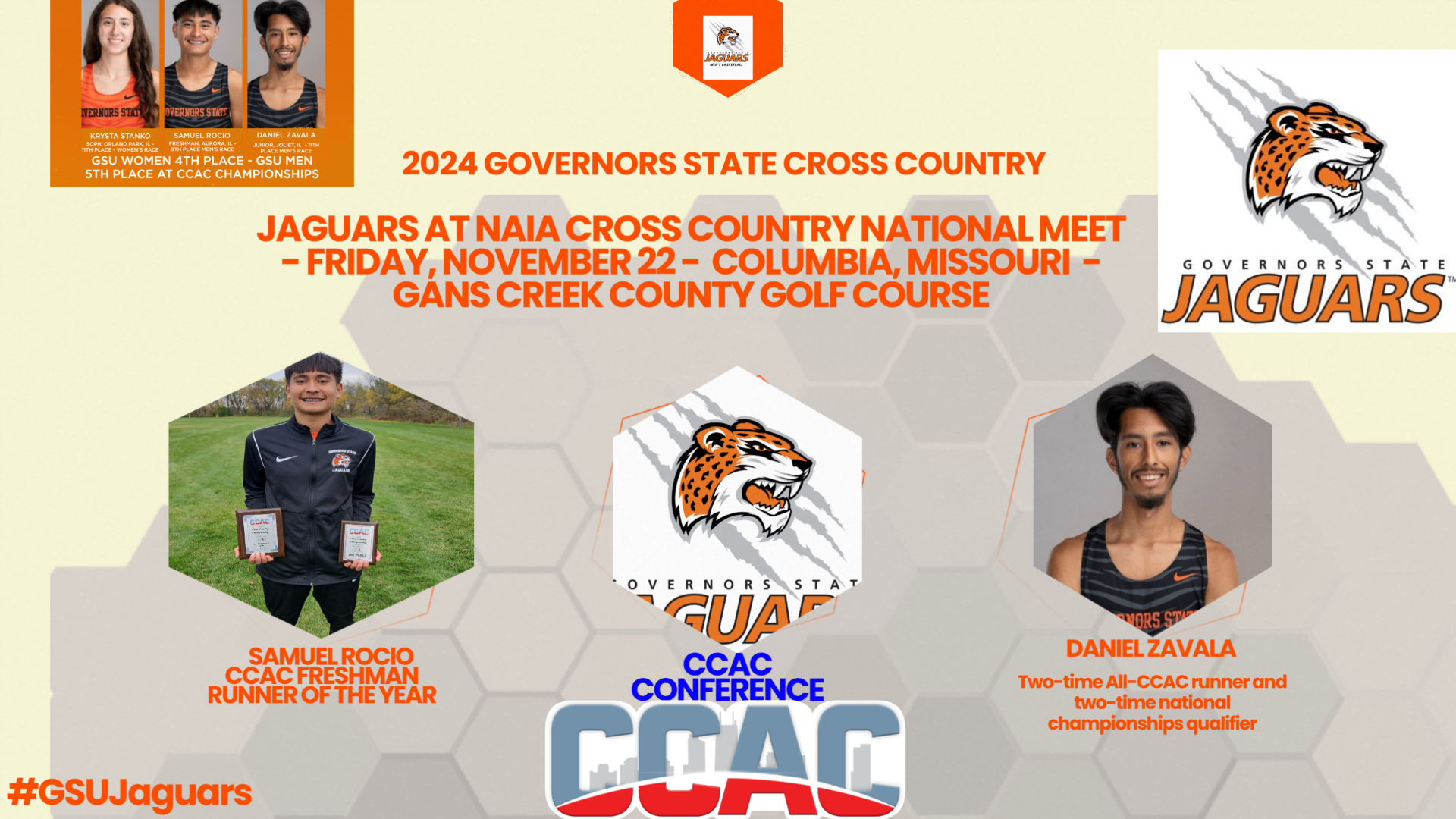 GovState Men's Cross Country - Daniel Zavala sets new school record and places 84th - Samuel Rocio  finished in the top 20 freshman runners and placed in the top 170 @NAIA Nationals Friday in Missouri
