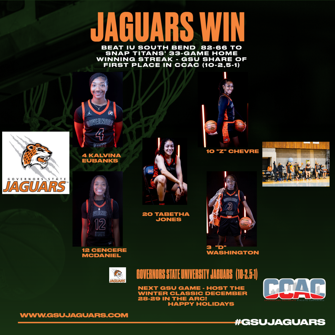 Governors State beats IU South Bend 82-66 Saturday- Share CCAC First Place With 5-1 Record