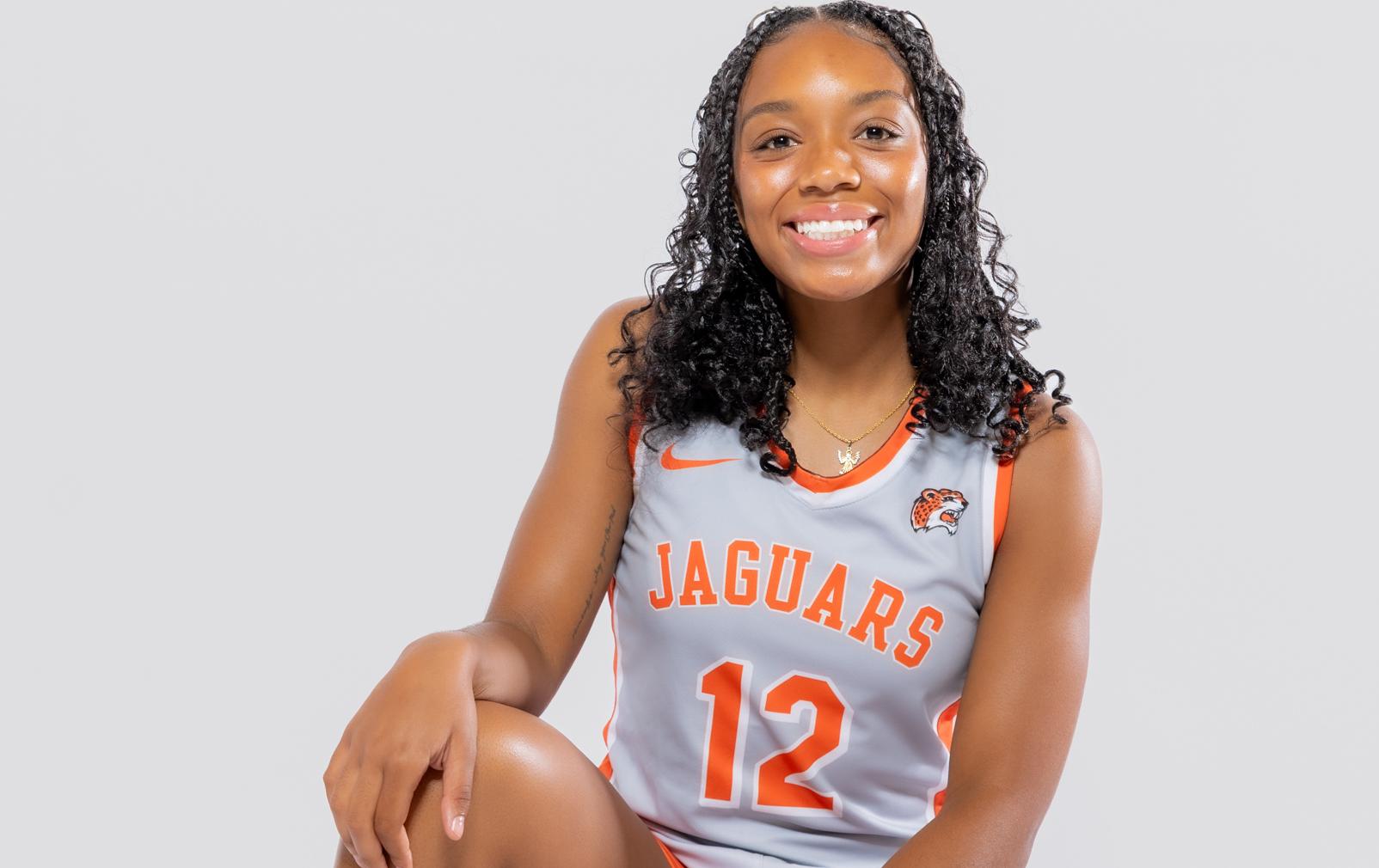 Cencere McDaniel (12) hits 1,000 career points Tuesday night vs. IU Columbus in the GSU ARC!  Congratulations Cencere from Jaguars Nation!